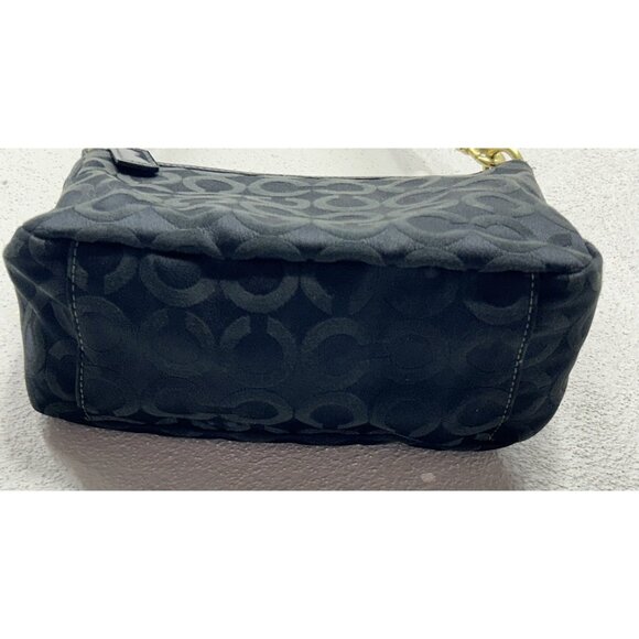 Coach Teri Hobo small Bag Signature C Black Leather Shoulder *EUC - Picture 3 of 12